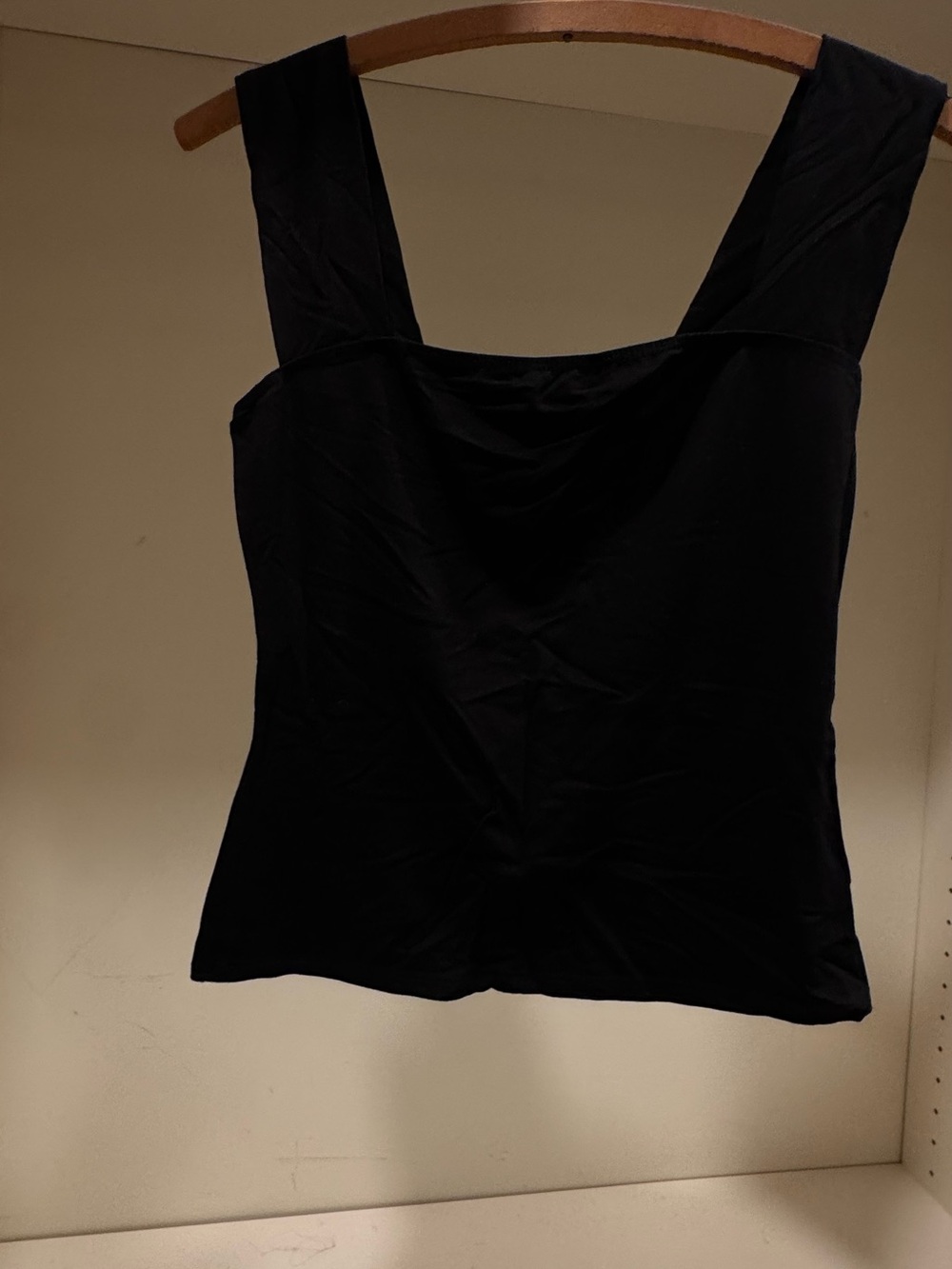 Reformation Black Square-Neck Tank - Wide Straps